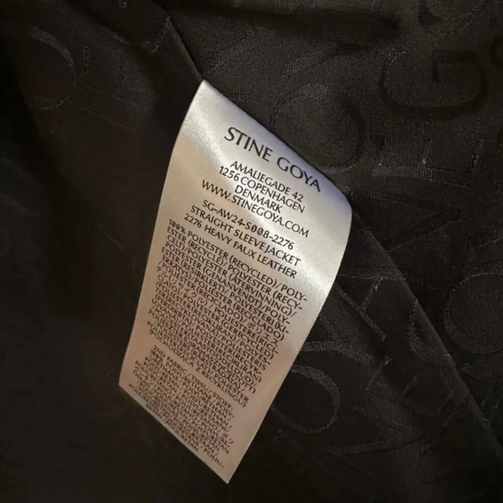 NEW Stine Goya Straight Sleeve Faux Leather Jacket in Chocolate Brown | size XS - Picture 8 of 10